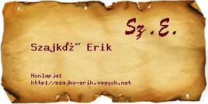 Szajkó Erik névjegykártya