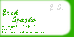 erik szajko business card
